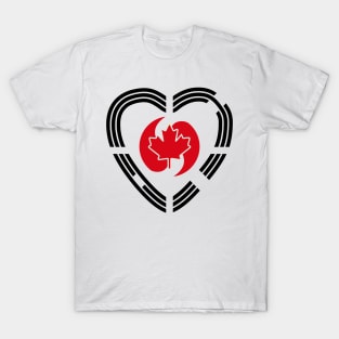 Korean Canadian Multinational Patriot Flag Series (Heart) T-Shirt